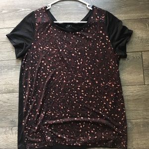 Ann Taylor LOFT Animal Print Short Sleeved Tee